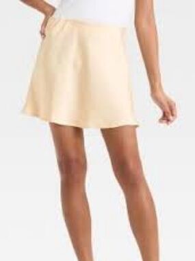 A New Day silk Light Cream A-Line Mini Skirt - Women's